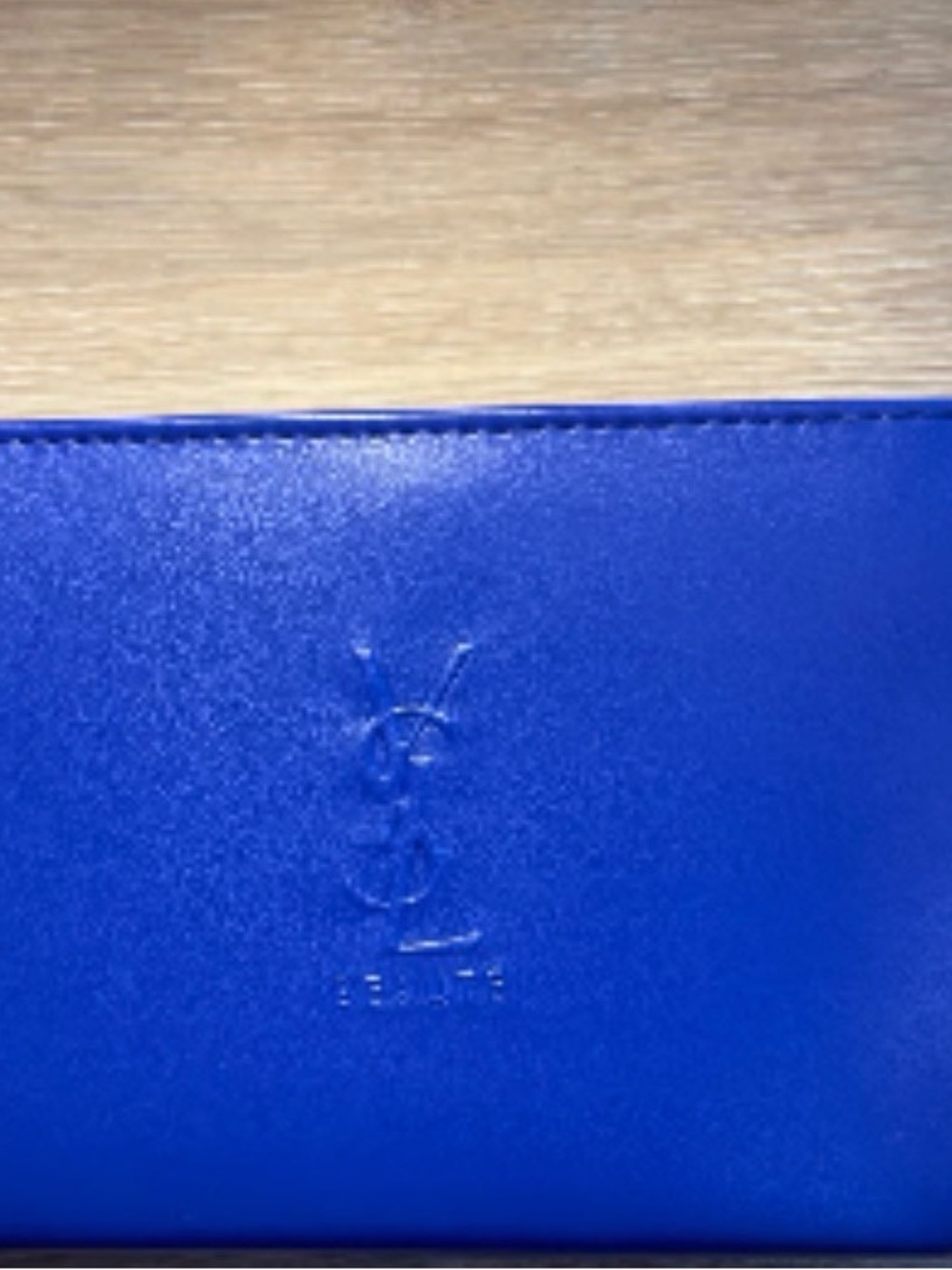 Yves Saint Laurent Cobalt Blue Embossed Leather Wallet